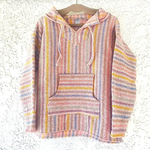 Tops - Baja Hoodie Womens size Large Soft Woven Pastel Colors